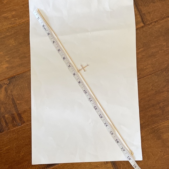 Real 14K Yellow Gold Natural Diamond Bezel Religious Cross Pendant Rope Necklace - Picture 14 of 17